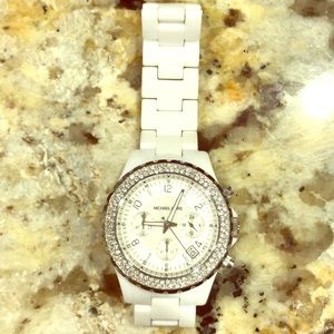 Michael Kors Ladies White Chain Watch